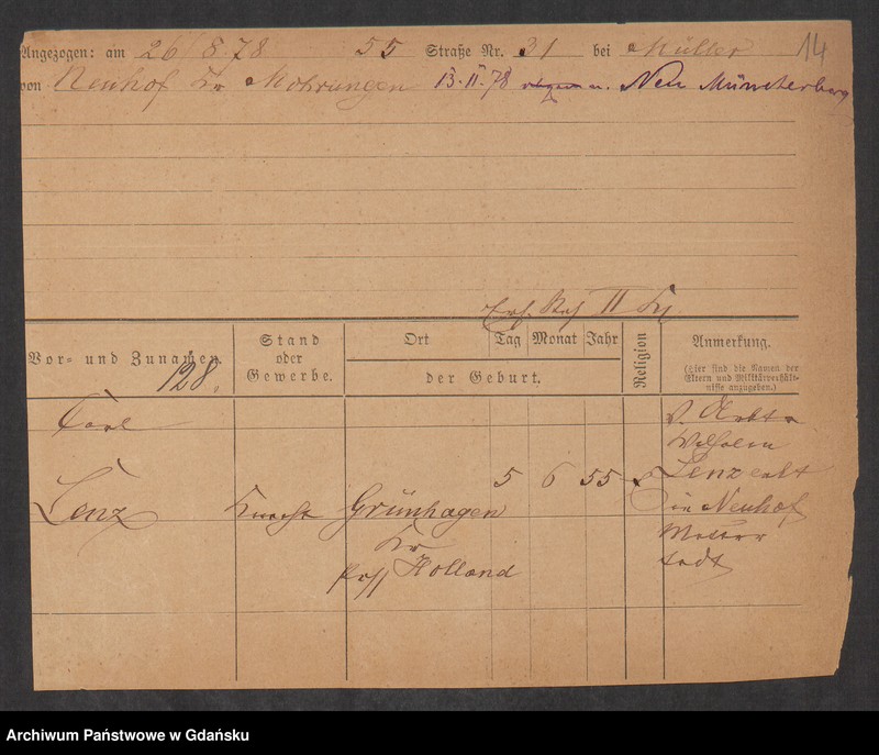 image.from.unit.number "Karty meldunkowe: Lenz Ilse- Leopoldt"