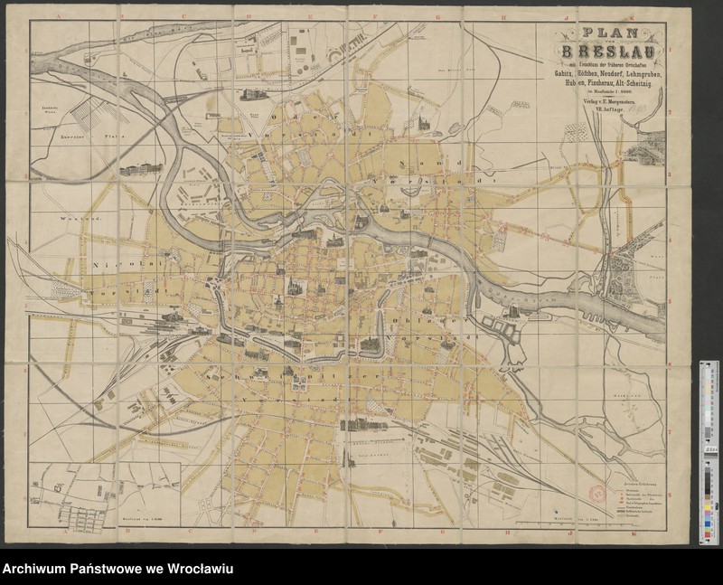 Obraz 2 z kolekcji "Wybrane mapy Breslau z lat 1827-1932 z kolekcji kartograficznej zespołu "Rejencja Wrocławska"111"