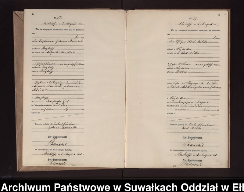 image.from.unit.number "Sterbe-Neben-Register des Preussischen Standes-Amtes Neuhoff Kreis Loetzen"