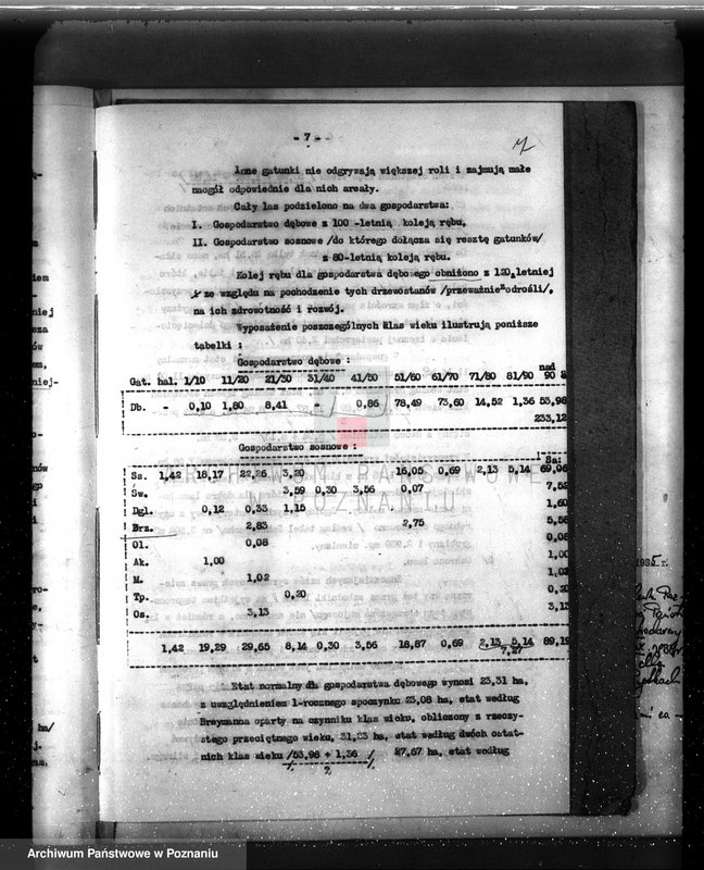 image.from.unit.number "Plan urządzenia gospodarstwa leśnego dla lasu majętności Konin powiat szamotulski 1934-1944"
