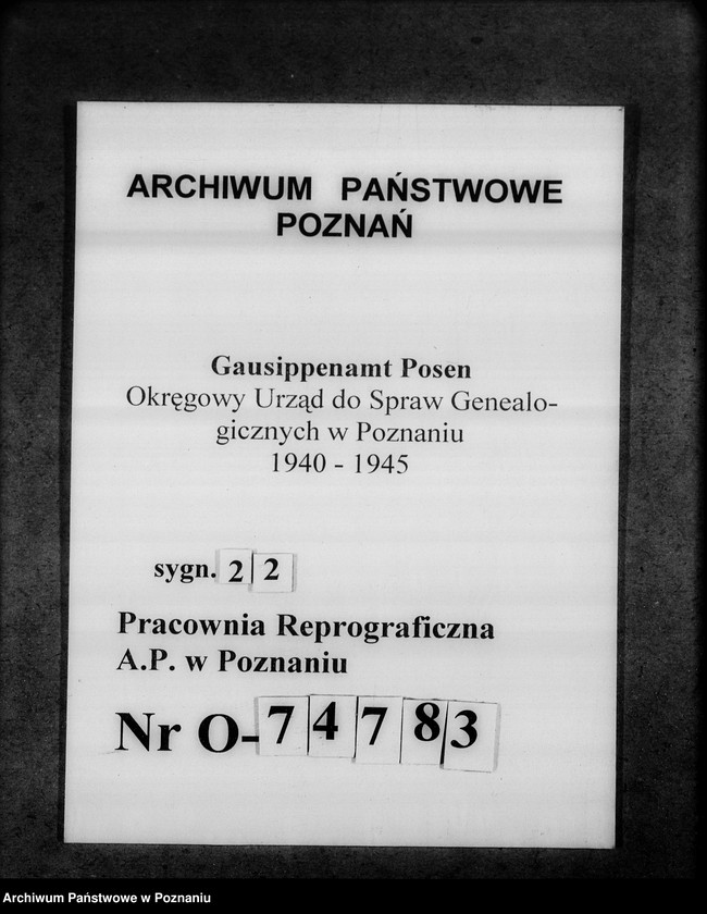 Obraz 1 z jednostki "[Korespondencja w sprawach organizacyjnych i obsady personalnej] Gausippenamt Posen [Poznań]"