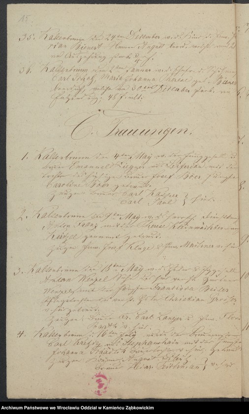 image.from.unit.number "Amtsgericht Schweidnitz Duplicate der Kirchenbücher von Kaltenbrunn"