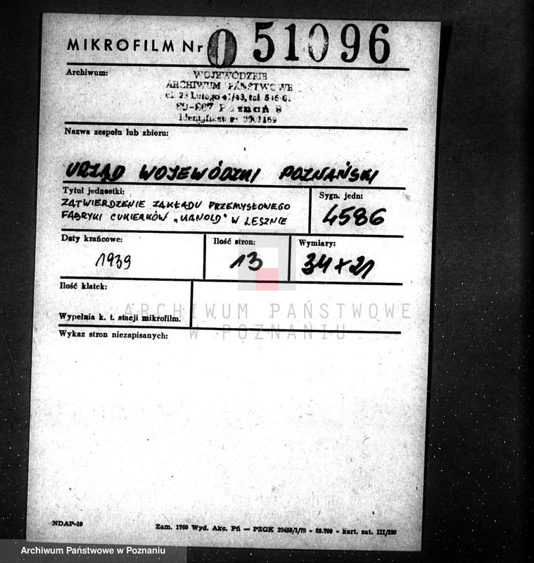 Obraz 2 z jednostki "Zatwierdzenie zakładu przemysłowego /fabryki cukierków "Kanold" w Lesznie"