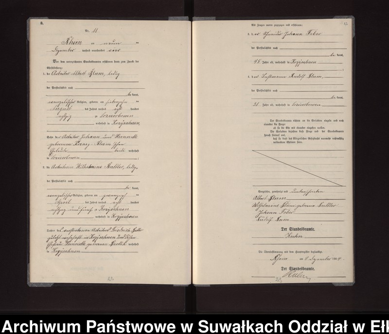 image.from.unit.number "Heirats-Neben-Register des Königlichen Preussischen Standes-Amtes Gneist Kreis Loetzen"