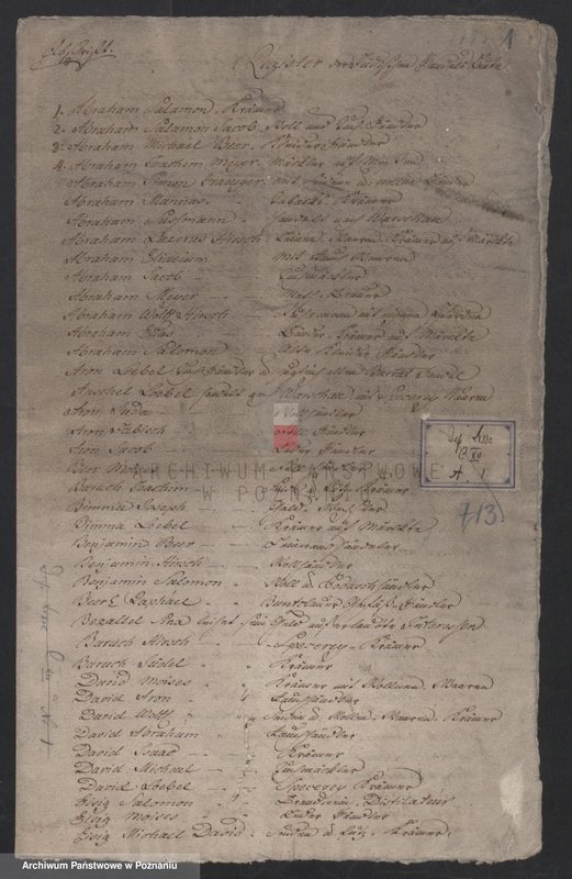 Obraz 2 z jednostki "Register der jüdischen Handelslute; język niemiecki"