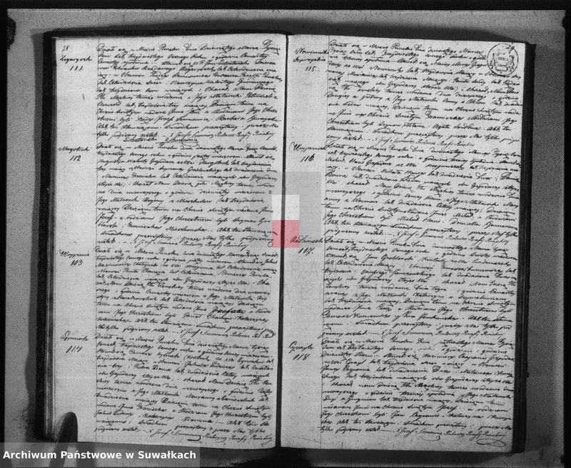 image.from.unit.number "Duplikat urodzonych, umarłych, zaślubionych w parafii puńskiey na rok 1838"