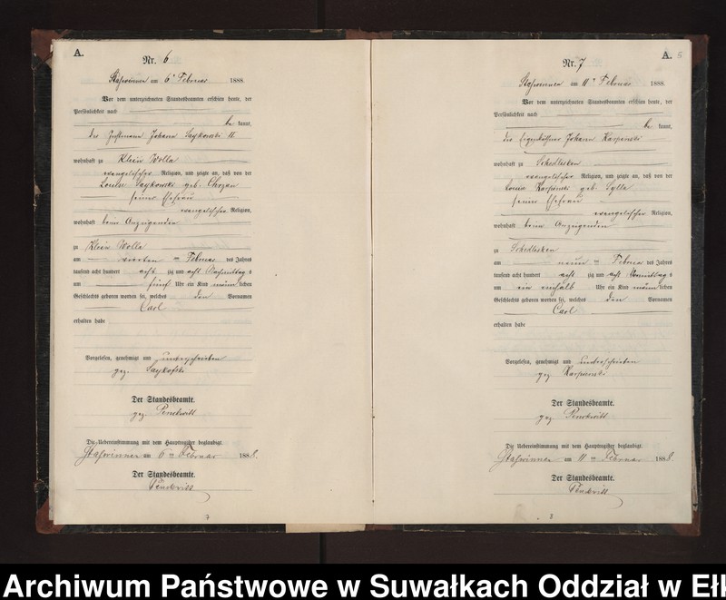 image.from.unit.number "Geburts-Neben-Register des Preussischen Standes-Amtes Stasswinnen Kreis Loetzen"