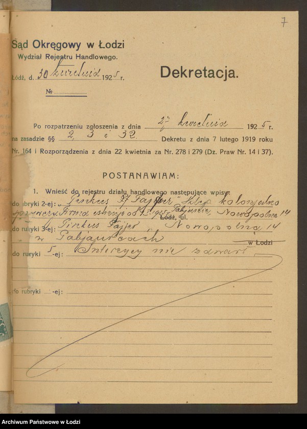 Obraz 9 z jednostki "Pinkus Fajfer- sklep kolonialno- spożywczy- Pabianice"