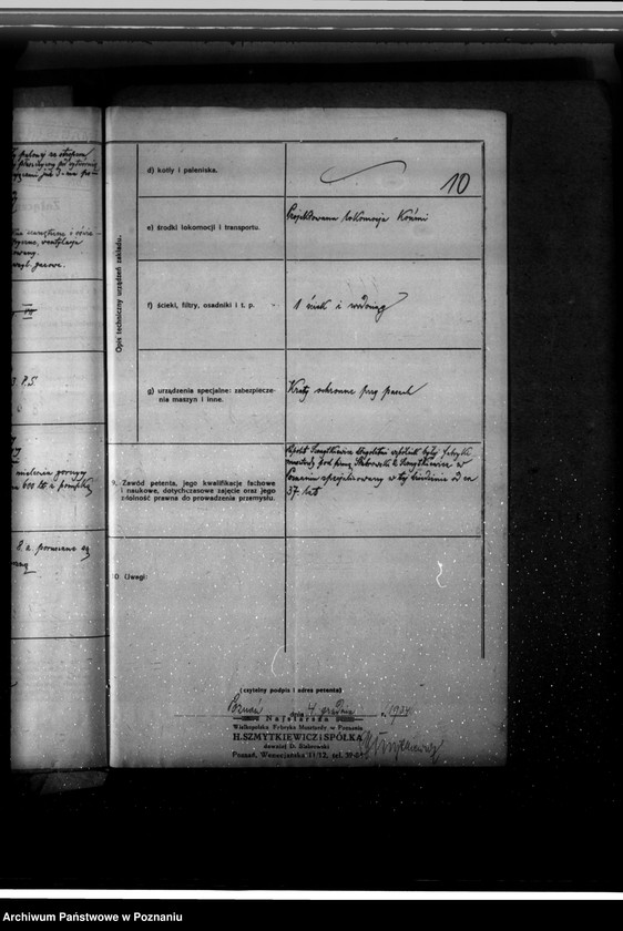 image.from.unit.number "Zatwierdzenie zakładu przemysłowego /fabryki musztardy/ Szmytkiewicz i Spółka w Poznaniu"