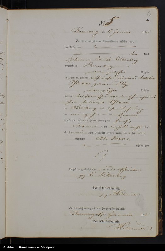 Obraz 8 z jednostki "Geburts-Neben-Register Nr 1 - 121"