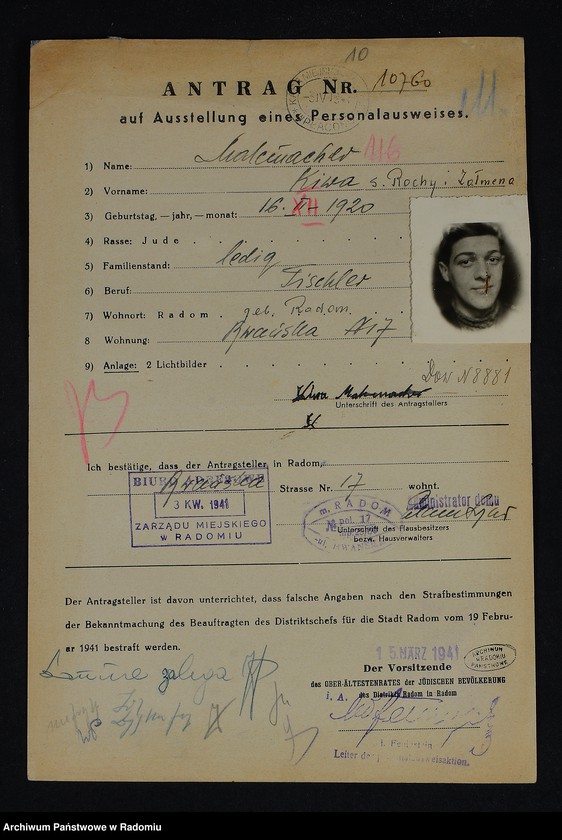 image.from.unit.number "[Wnioski o wydanie dowodów osobistych oraz nie odebrane dowody Malcmacher - Małach Łaja]"