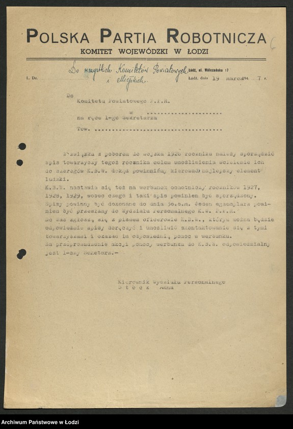 Obraz 7 z jednostki "[Pisma okólne, zawiadomienia Wydziału]"