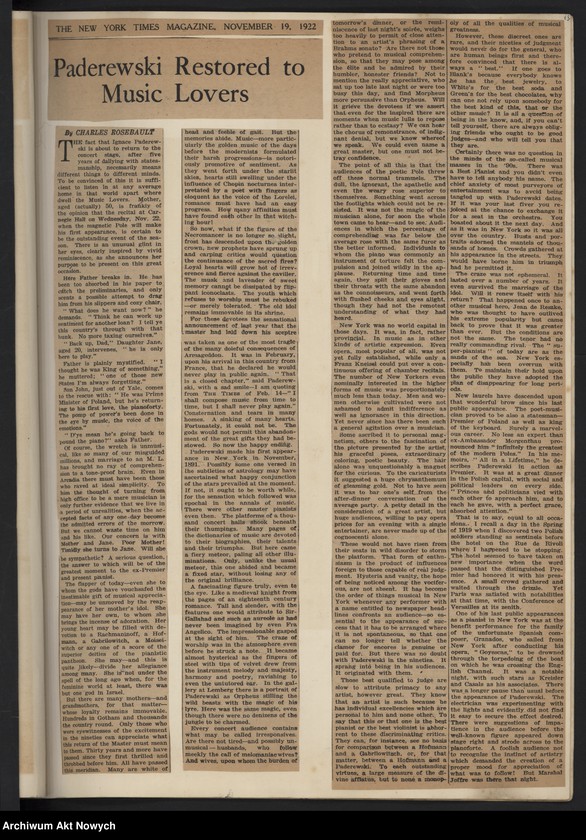 image.from.unit.number "Wycinki prasowe dotyczące tournée i koncertów w Stanach Zjednoczonych, Francji i Anglii oraz działalności politycznej i biografii"