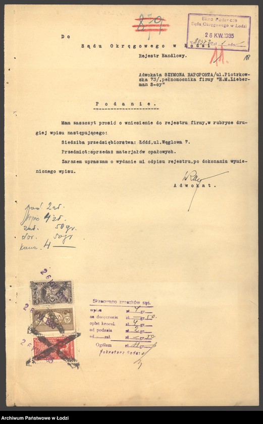 Obraz 20 z jednostki "Dom Handlowy- Hersz Mordka Lieberman"