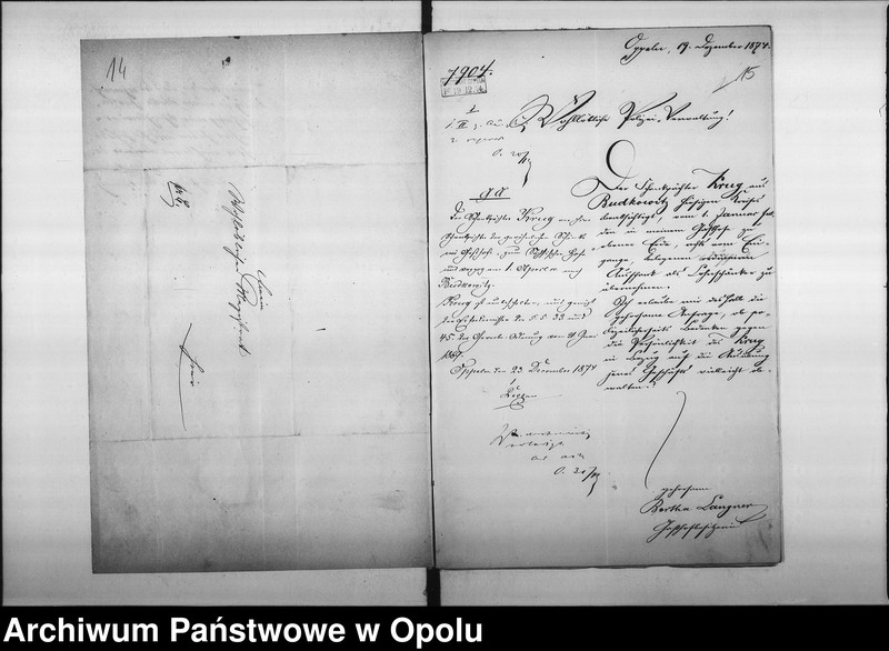 Obraz 15 z jednostki "Acta des Magistrats zu Oppeln betreffend die Gastwirthschaft No 5 Karlsplatz"