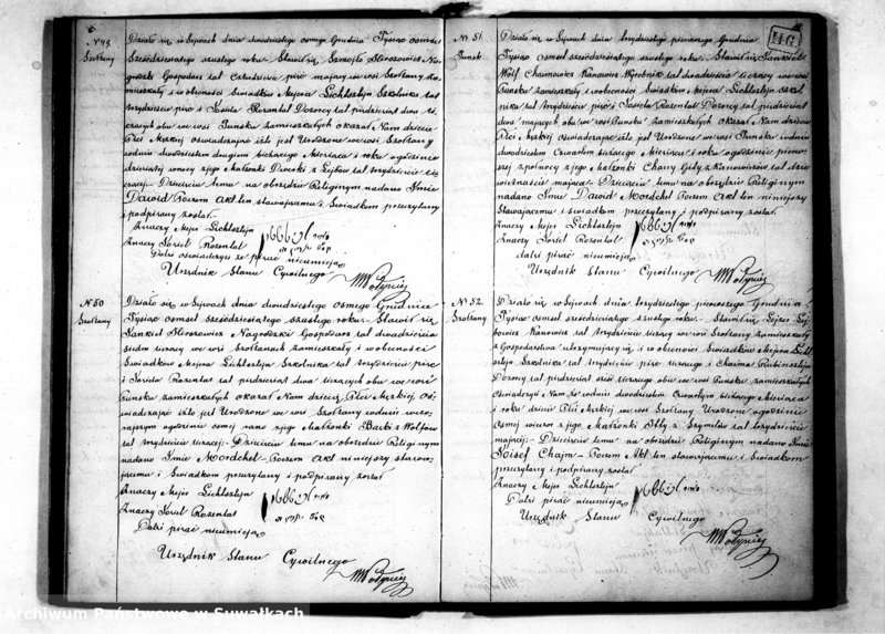 image.from.unit.number "Duplikat Akt Urodzeń, Zaślubień i Zejść Wyznania Mojżeszowego Okręgu Bożniczego Puńsk na 1866 rok."