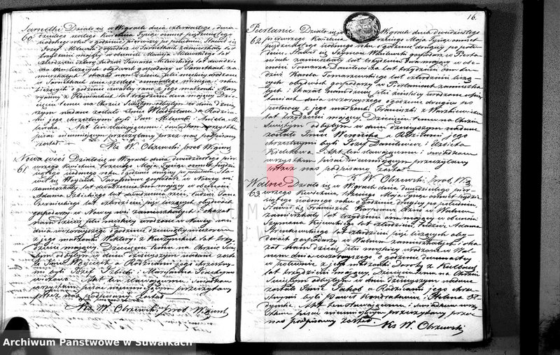 Obraz 18 z jednostki "Duplikat akt urodzonych, zaślubionych i zmarłych parafii wigierskiej z roku 1857"