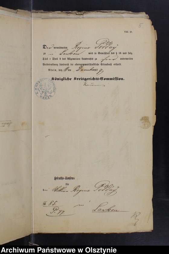 Obraz 7 z jednostki "Die zum Zwecke der Eheschlissung nothwendigen Schriftstück"