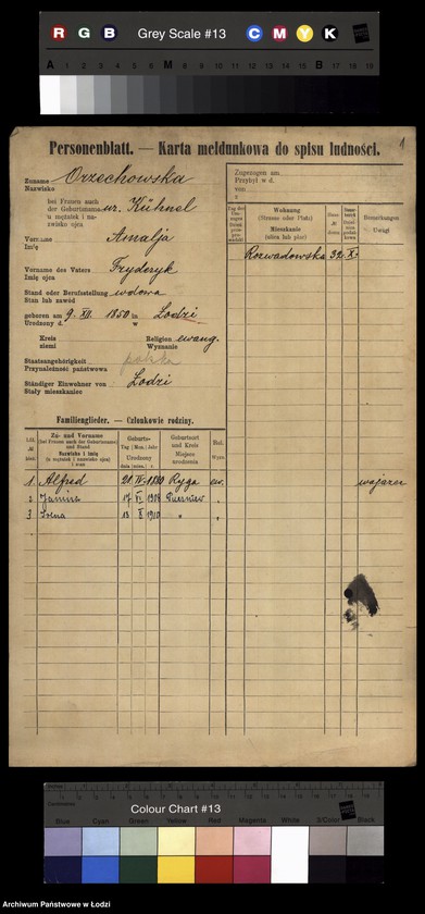 Obraz 4 z jednostki "[Spis ludności Łodzi] Orzechowska-Osiński"