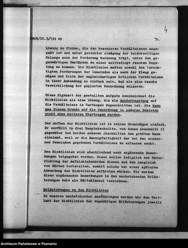 Obraz 8 z jednostki "Erläuterungen zu den Richtlinien für die Übertragung gemeindlicher Elektrizitätsversorgungsunternehmen auf die Elektrizitätswerke Wartheland A.G. - Posen"