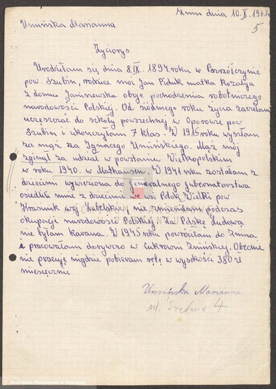 Obraz 19 z jednostki "Życiorysy powstańców wielkopolskich: U - V."