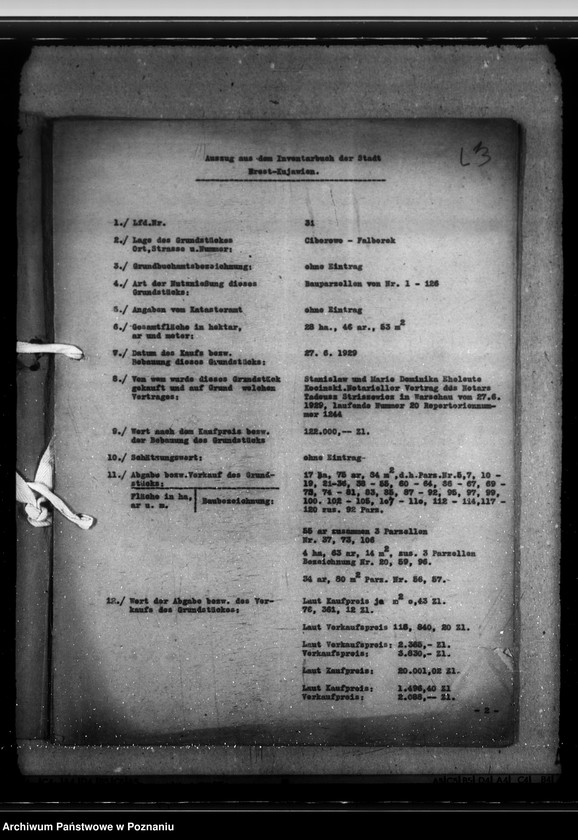 Obraz 7 z jednostki "Eigentumrechte an Ländereien der St. Brest, Landkreis Leslau (Włocławek)"