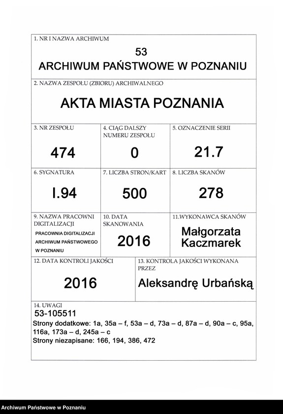 Obraz 1 z jednostki "Prothocollum nobilis officii consularis civitatis SR.Mtis Posnaniae sub notariatu nobilis Michaelis Rürer, SR.Mtis secretarii officii praesentis notarii in anno domini 1774 inhoatum."