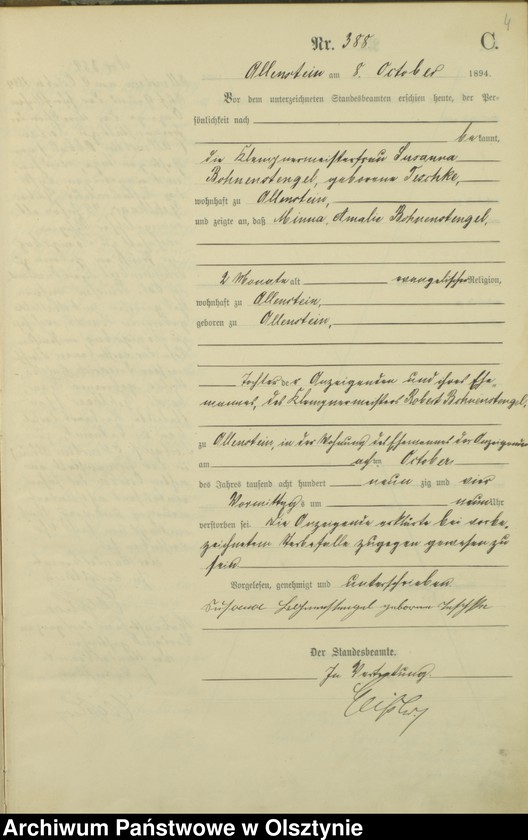 image.from.unit.number "Sterbe-Haupt-Register Tom II,Nr 386 - 494"
