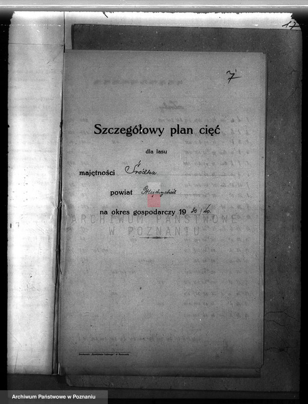 Obraz 11 z jednostki "Plan urządzenia gospodarstwa leśnego dla lasu majętności Śródka w powiecie międzychodzkim 1930-1940"