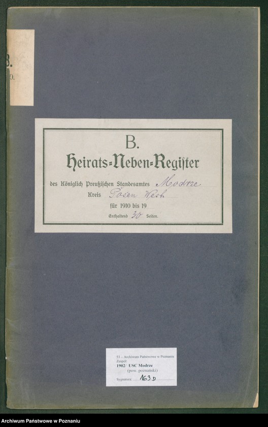Obraz 2 z jednostki "Heirats-Neben-Register"