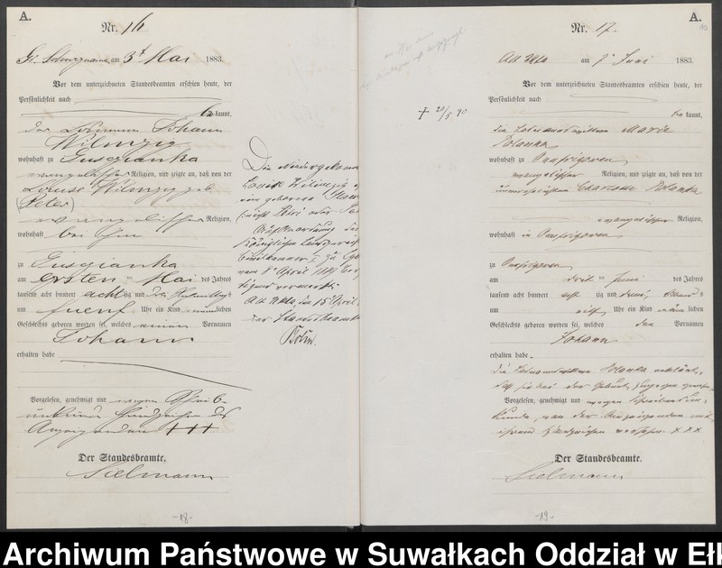 image.from.unit.number "Geburts-Haupt-Register des Königlich Preussischen Standes-Amtes Guszianka Kreis Sensburg"