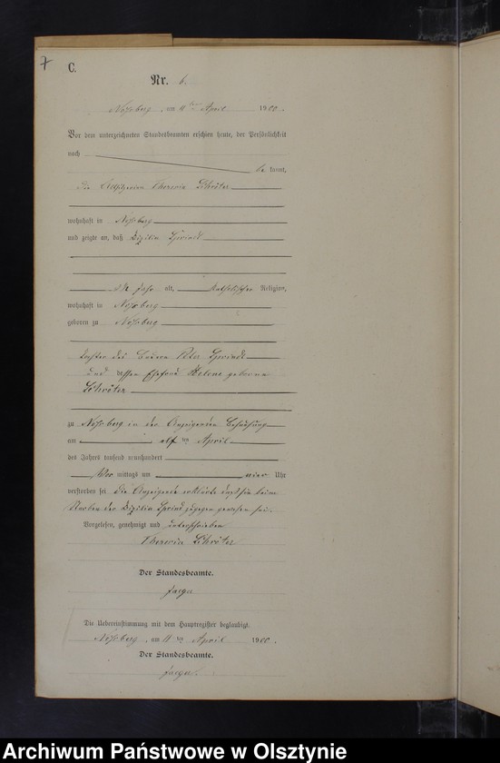 Obraz 9 z jednostki "Sterbe-Neben-Register Nr 1 - 19"
