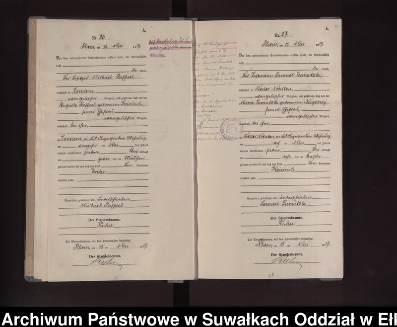 image.from.unit.number "Geburts-Neben-Register des Preussischen Standes-Amtes Rhein Kreis Lötzen"