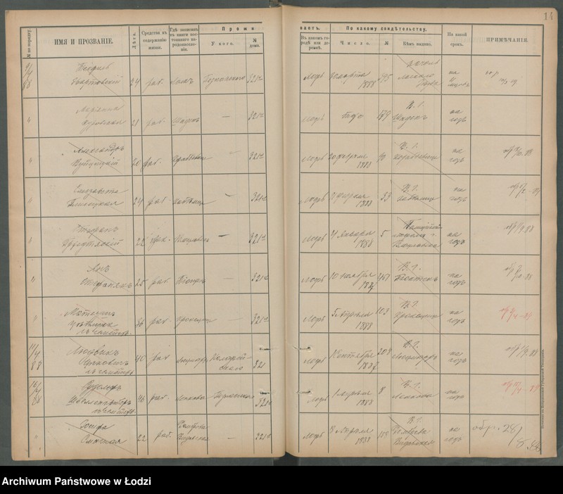 Obraz 18 z jednostki "[Księga ludności niestałej m. Łodzi nr domu 321-339]"
