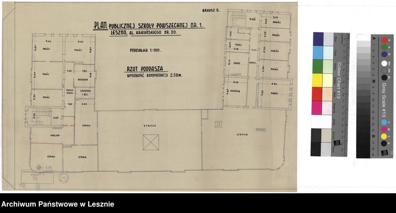 Obraz 10 z jednostki "Leszno miasto. Dokumentacja projektowa obecnej Szkoły Podstawowej nr 1."