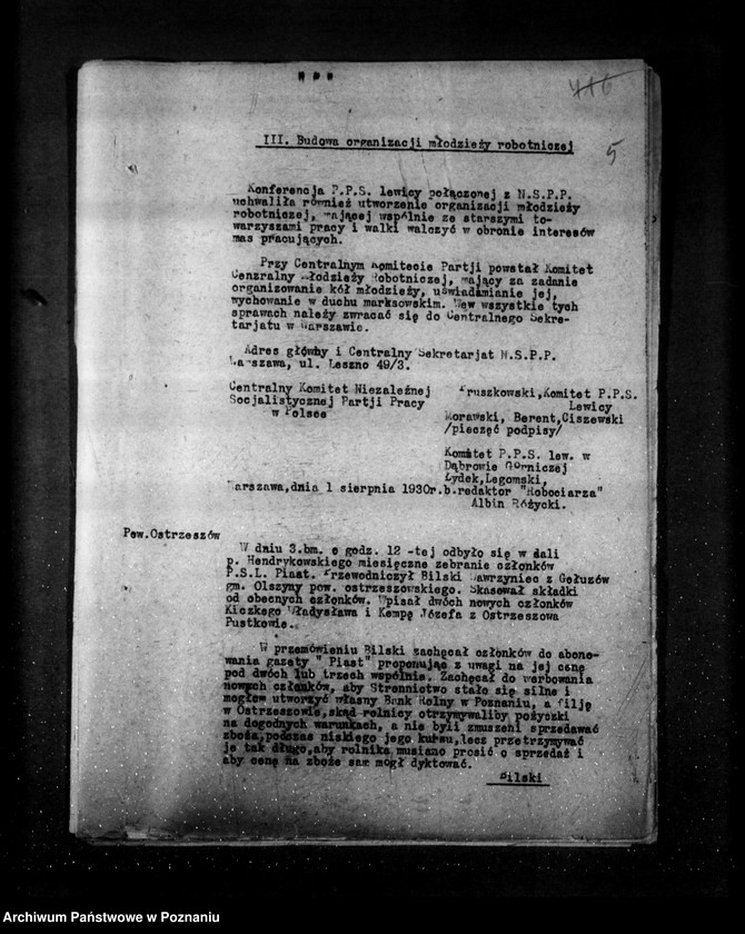 Obraz 9 z jednostki "Sprawozdania sytuacyjne tygodniowe za czas od 2 sierpnia do dnia 30 sierpnia 1930 r. /nr 40-43/"