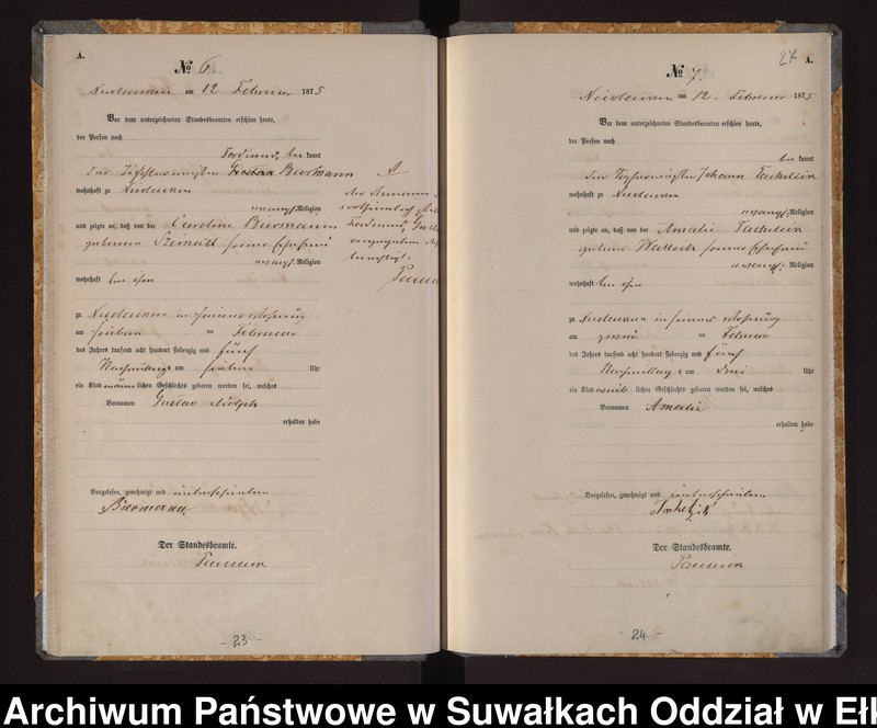 image.from.unit.number "Haupt-Geburts-Register des Königlich Preussischen Standes-Amtes der Stadt Nicolaiken Kreis Sensburg"
