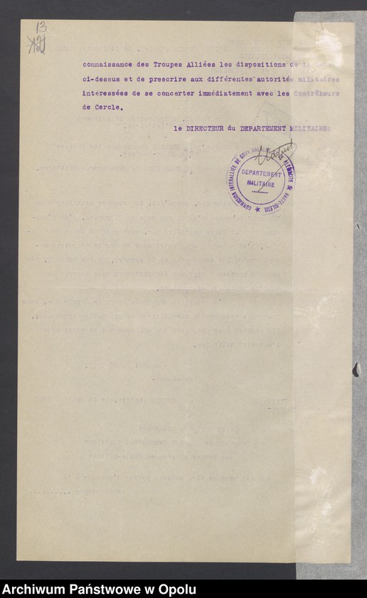 Obraz 15 z jednostki "Entress-Pieces emanant des autorites subordonnees/ /Korespondencja wpływająca pochodząca od władz wyższych i podległych - pisma, zarządzenia, instrukcje / 1.02-8.07.1922"