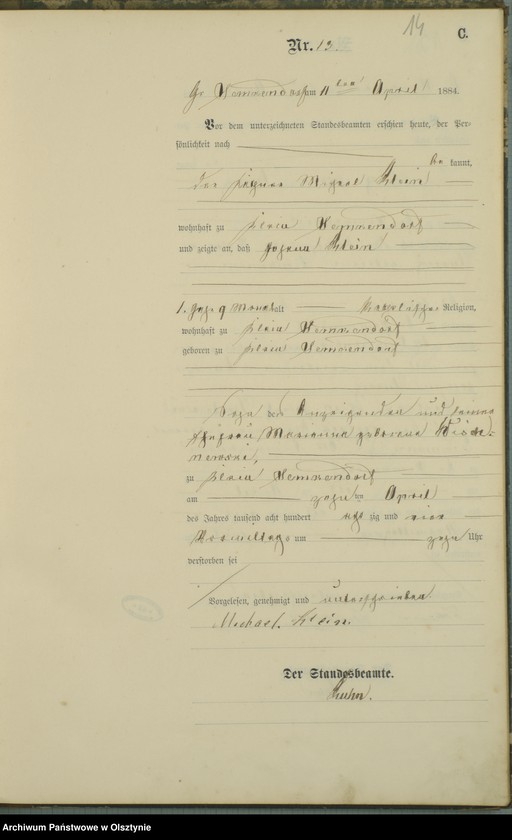 image.from.unit.number "Sterbe-Haupt-Register Nr 1 - 78"