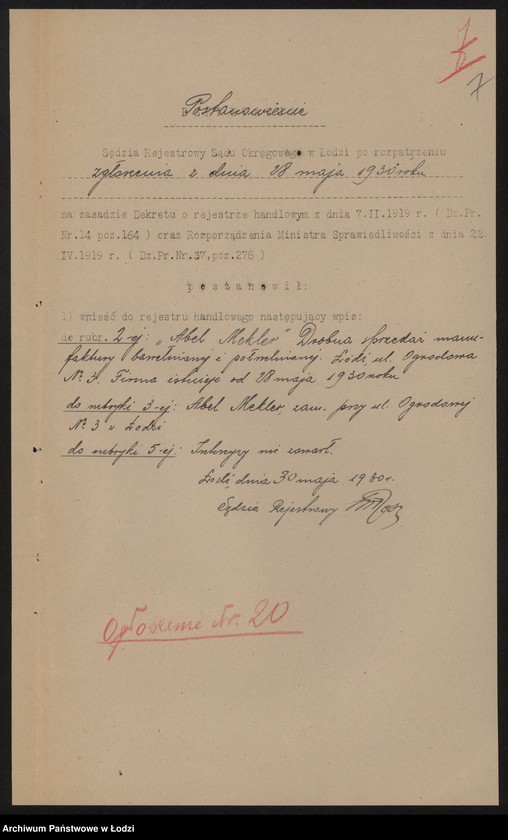 image.from.unit.number "Abel Mekler- drobna sprzedaż manufaktury bawełnianej i półwełnianej"