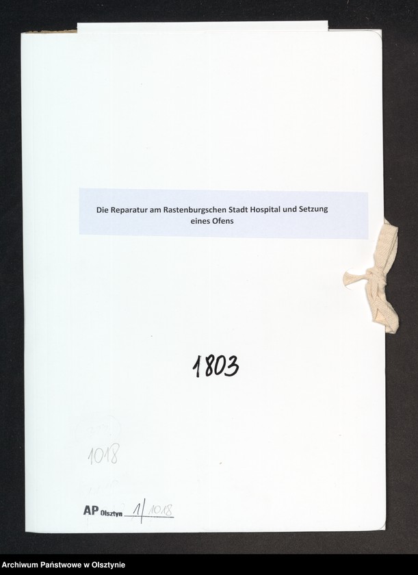 image.from.unit.number "Die Reparatur am Rastenburgschen Stadt Hospital und Setzung eines Ofens"