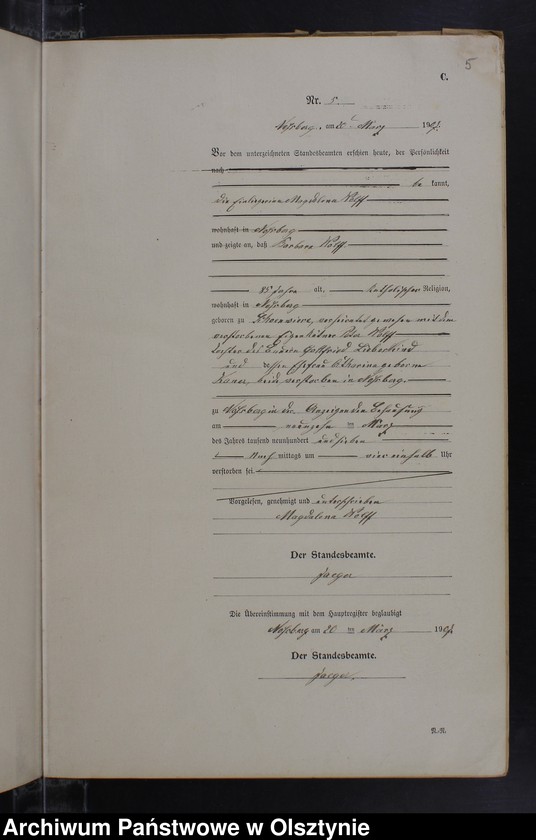 image.from.unit.number "Sterbe-Neben-Register Nr 1 - 19"