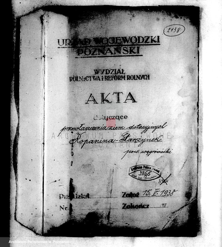 Obraz 4 z jednostki "Przewłaszczenie ziem dotacyjnych Kopanica-Starężynek powiat wągrowieckiego"