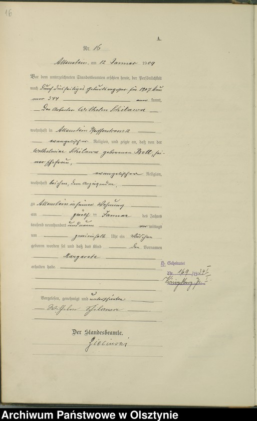image.from.unit.number "Geburts-Haupt-Register Tom I , Nr 1-439"