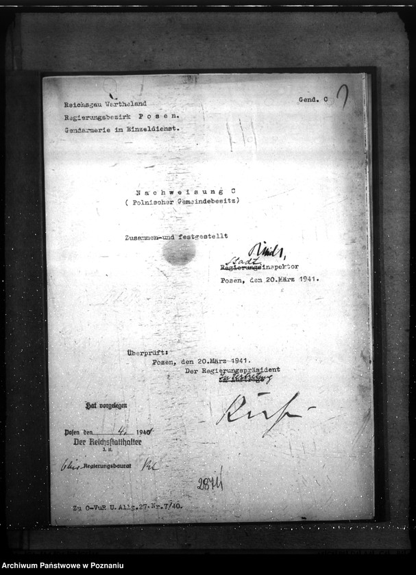 Obraz 5 z jednostki "Wykaz posterunków żandarmerii w rejencji poznańskiej i łódzkiej"