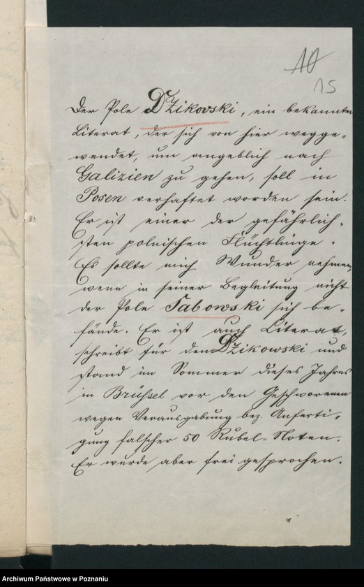 Obraz 18 z jednostki "A. betr. Miecislaus Dzikowski, Literat aus Dresden"