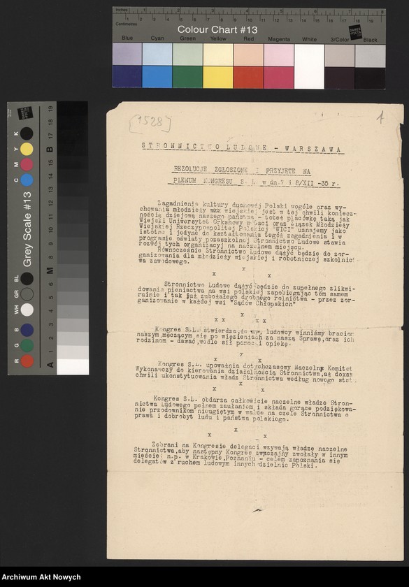 image.from.unit.number "Stronnictwo Ludowe, władze naczelne i okręgowe w Krakowie. Rezolucje, biuletyn strajkowy, materiał, wycinek prasowy"
