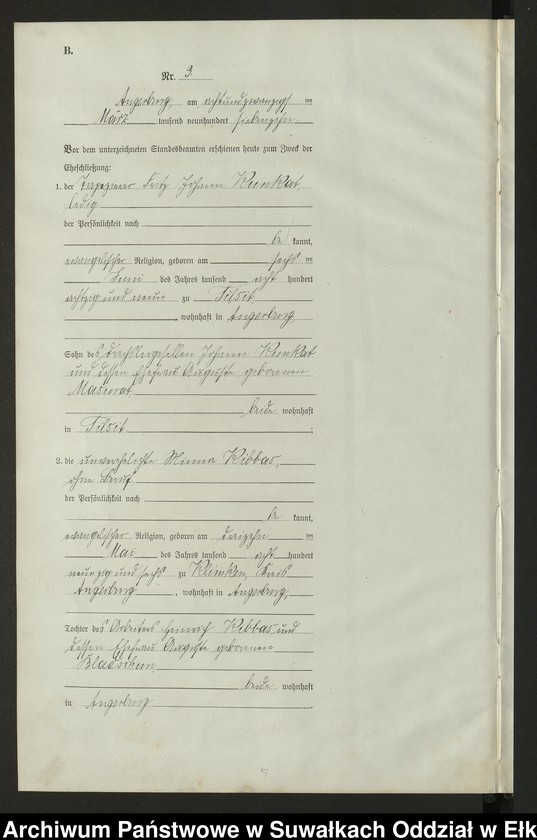 image.from.unit.number "[Heirats = Register (Neben = Register) Standesamt Angerburg einschl. der Bezirke Prinowen, Gr. Strengeln und Kehlen Kreis Angerburg]"