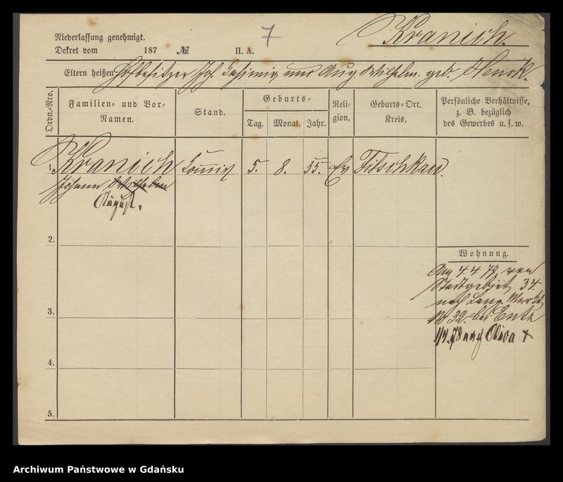 image.from.unit.number "Karty meldunkowe: Kranich - Kraski"