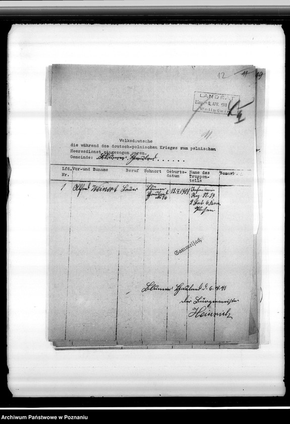 Obraz 16 z jednostki "Spisy miejscowych Niemców z powiatu wolsztyńskiego służących w wojsku polskim lub internowanych przez polskie władze"